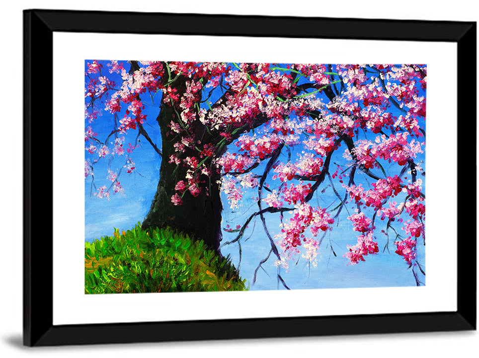 Spring Cherry Tree Illustration Wall Art