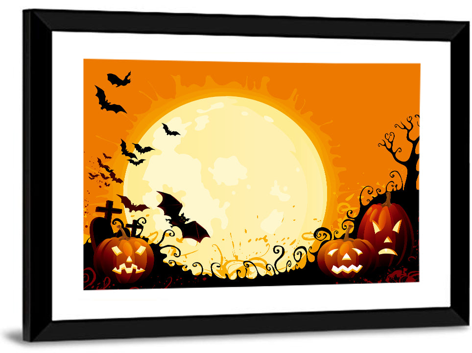 Happy Halloween Illustration Wall Art