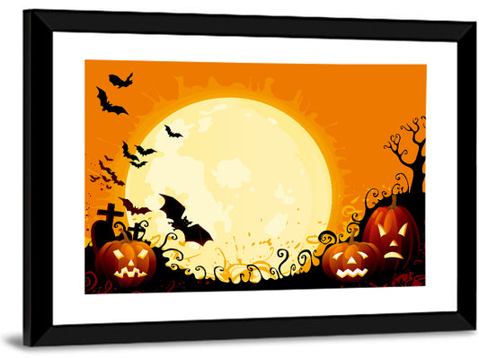 Happy Halloween Illustration Wall Art