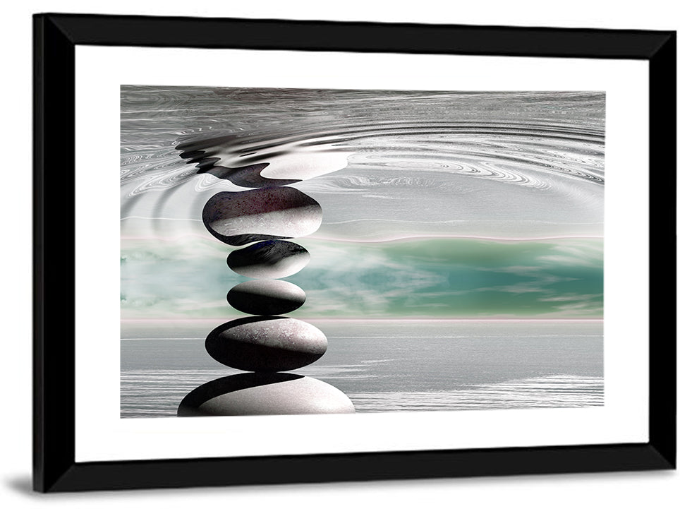 Zen Stones Reflection Wall Art