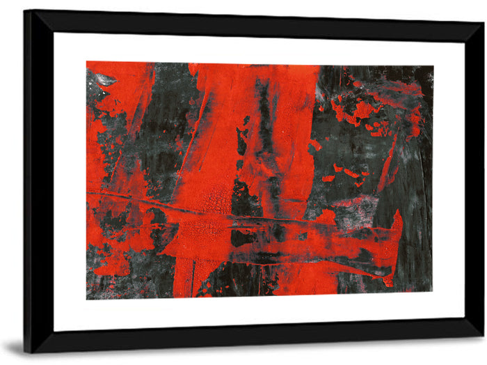 Crackle Texture Watercolor Collage Wall Art as a framed print