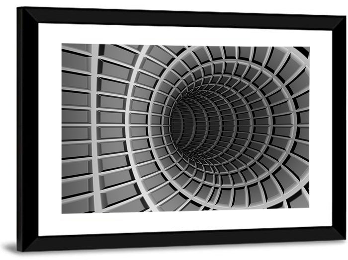 Metal Tunnel Abstraction Wall Art as a framed print