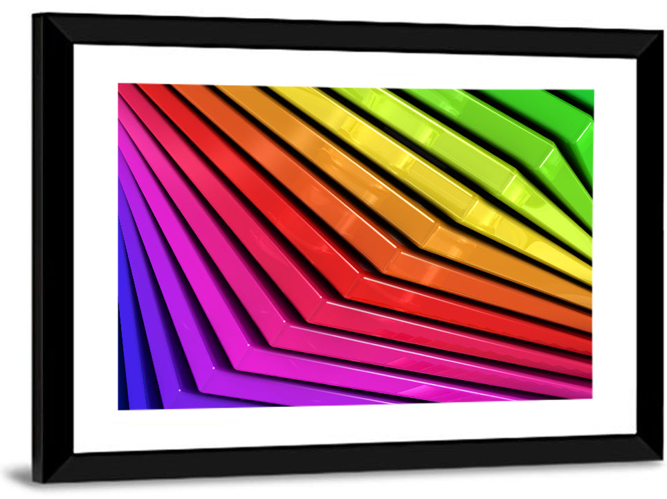 V-shape Rainbow Abstract Wall Art