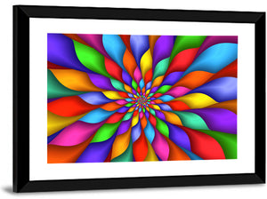 Rainbow Petals Spiral Abstract Wall Art