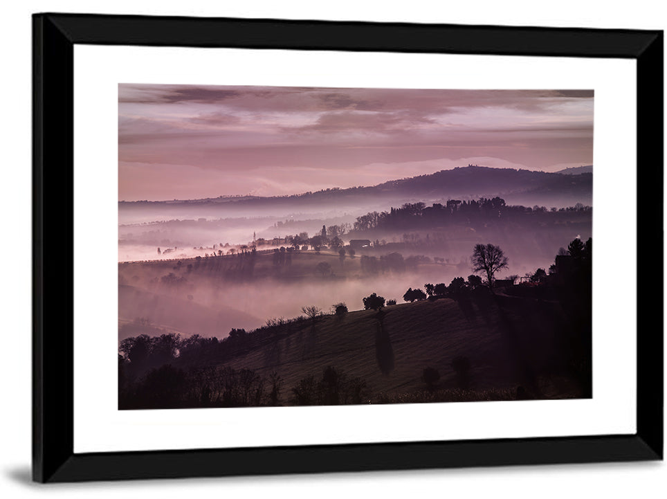 Misty Lavender Hills Wall Art