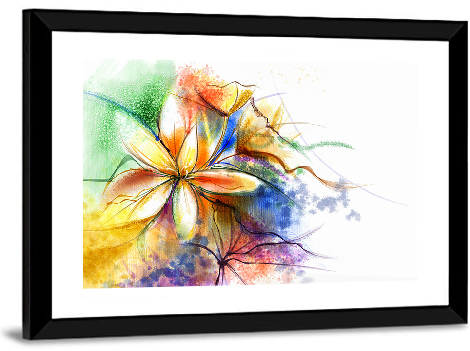 Watercolor Floral Abstract Wall Art