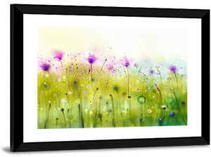 Cosmos Flowers Abstract Wall Art