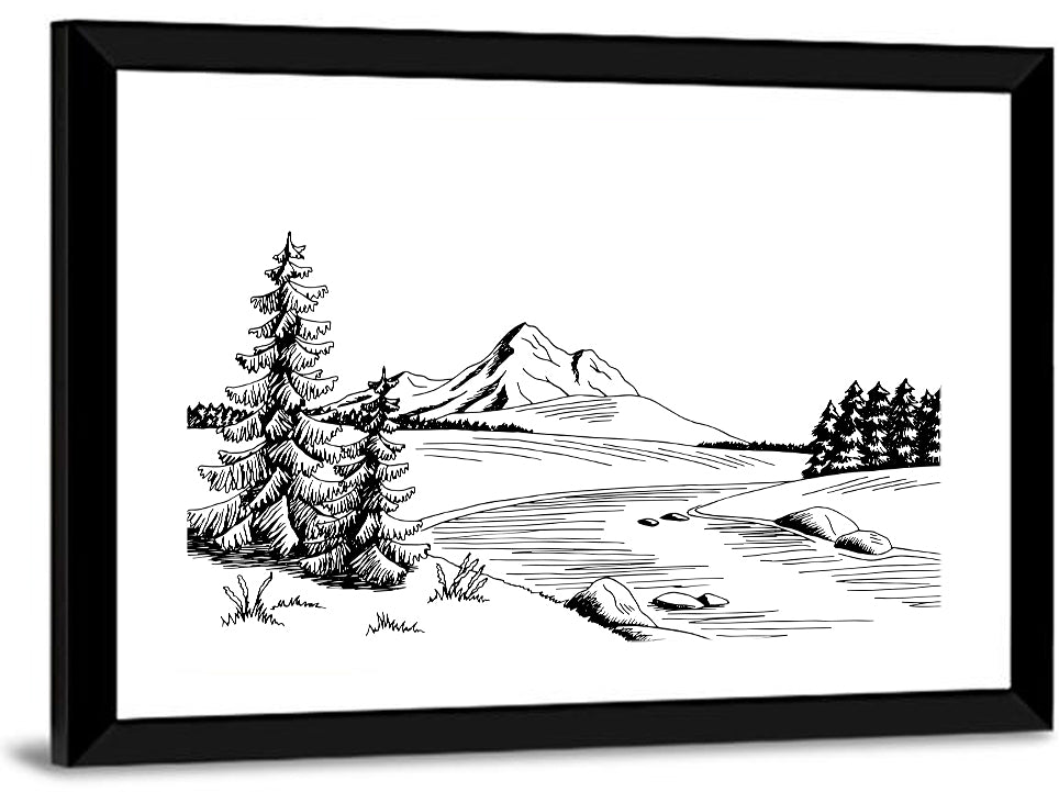 Mountain River Artwork Wall Art