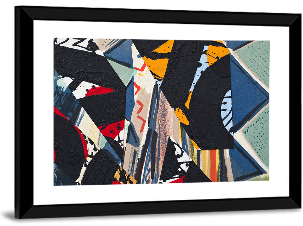Textured Geometric Paper Collage Wall Art