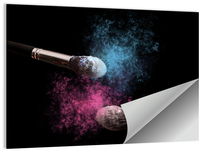 Powder Burst Makeup Brushes Wall Art as a poster print