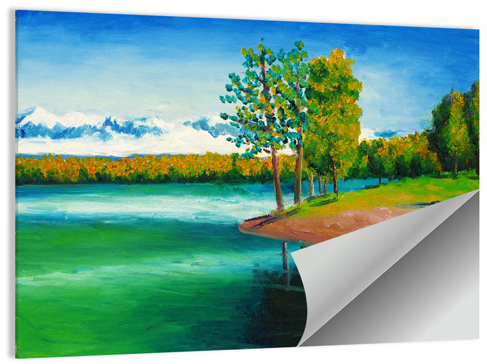 Autumn Lake Reflection Wall Art as a poster print