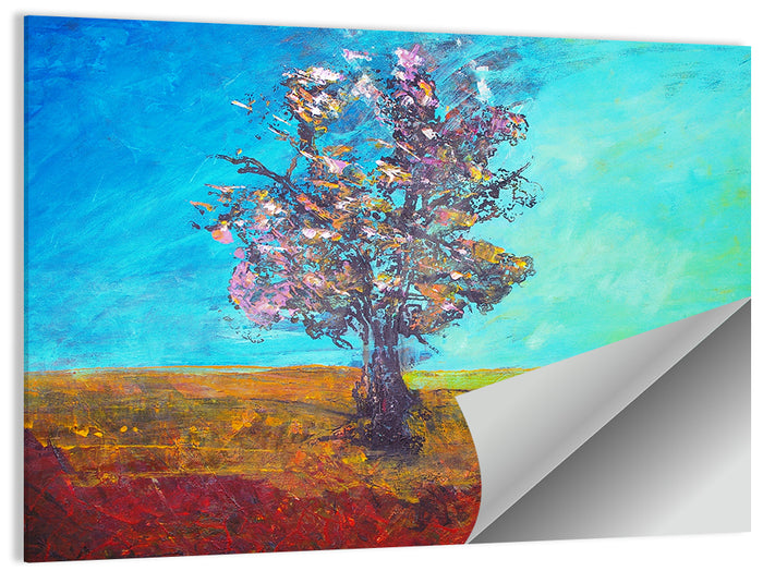 Lone Tree Illustration Wall Art as a poster print