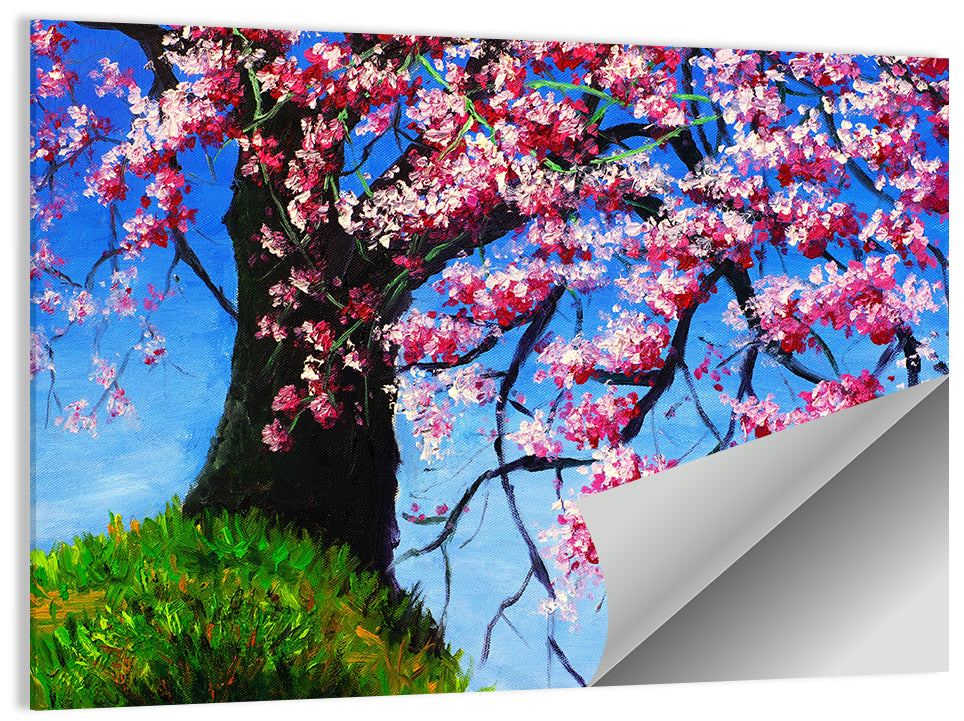 Spring Cherry Tree Illustration Wall Art