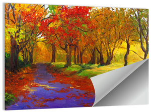 Autumn Maple Illustration Wall Art