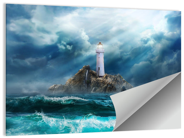 Rocky Island Lighthouse Wall Art as a poster print