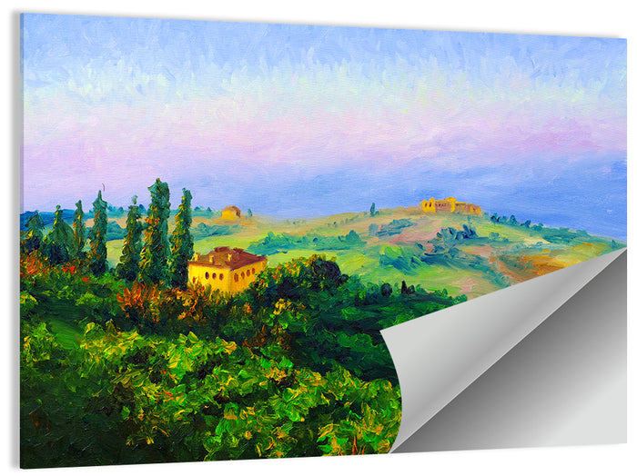 Tuscany Twilight Villa Wall Art as a poster print