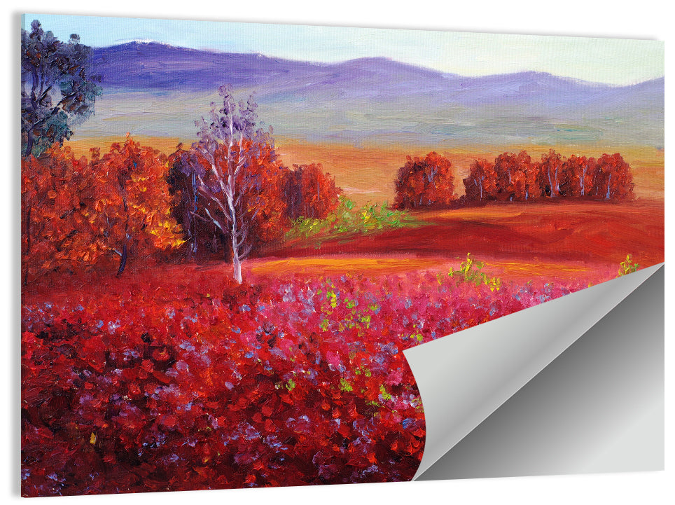 Red Autumn Landscape Wall Art