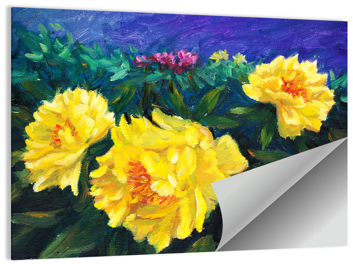 Yellow Peony Close-up Wall Art as a poster print