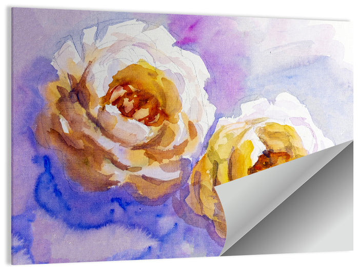 Diagonal Rose Pair Study Wall Art as a poster print