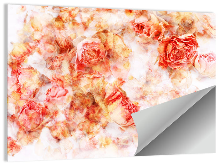 Scattered Dried Rose Petals Wall Art as a poster print