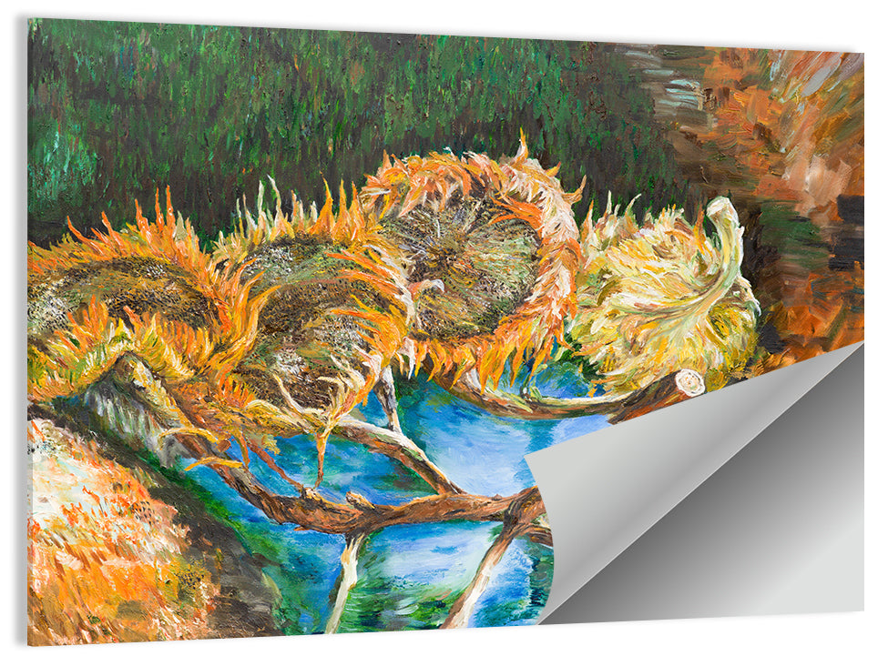 Four Sunflowers Over Water Wall Art