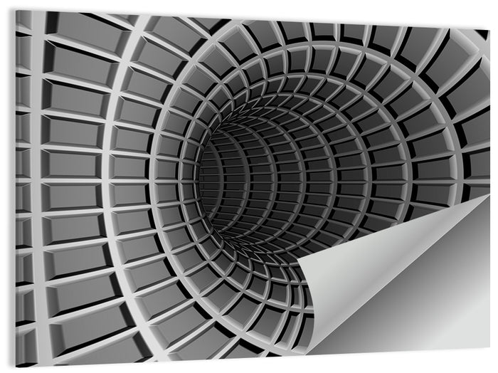 Metal Tunnel Abstraction Wall Art as a poster print