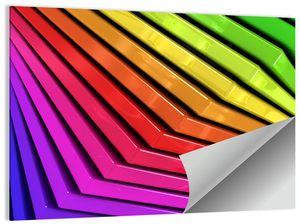 V-shape Rainbow Abstract Wall Art