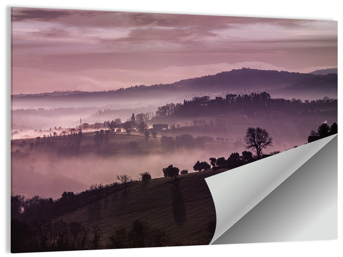 Misty Lavender Hills Wall Art as a poster print
