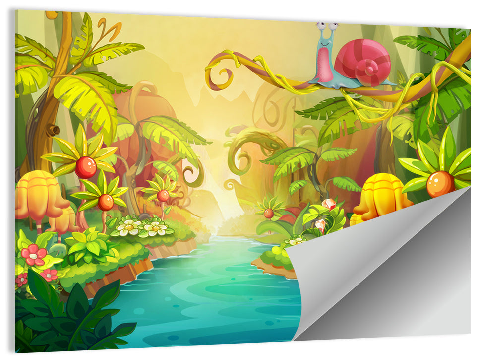 Fairy River with Snail Wall Art