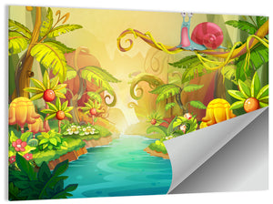 Fairy River With Snail Wall Art