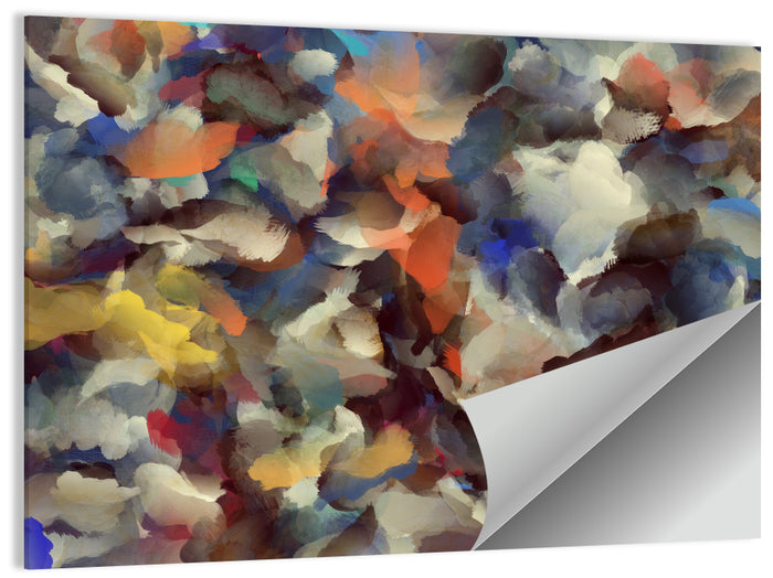 Colorful Brushstroke Composition Wall Art as a poster print
