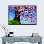 Spring Cherry Tree Illustration Wall Art