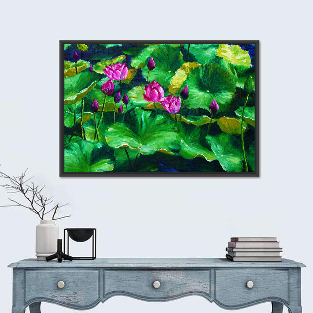 Impressionist Lotus Pond Wall Art