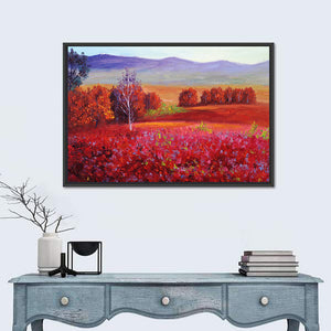 Red Autumn Abstract Wall Art