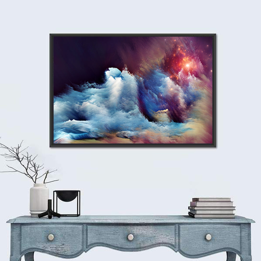 Energy of Dream Nebula Wall Art in a room, landscape