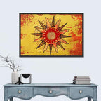 Golden Sunburst Mandala Wall Art