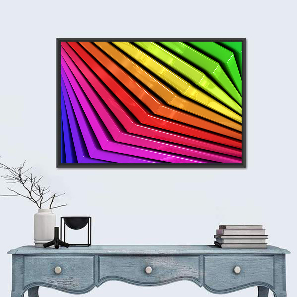 V-shape Rainbow Abstract Wall Art