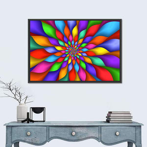 Rainbow Petals Spiral Abstract Wall Art