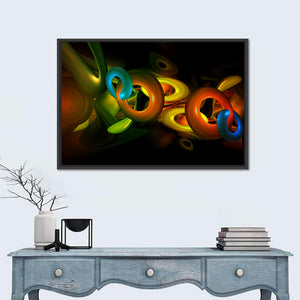 3D Colorful Abstract Shapes Wall Art