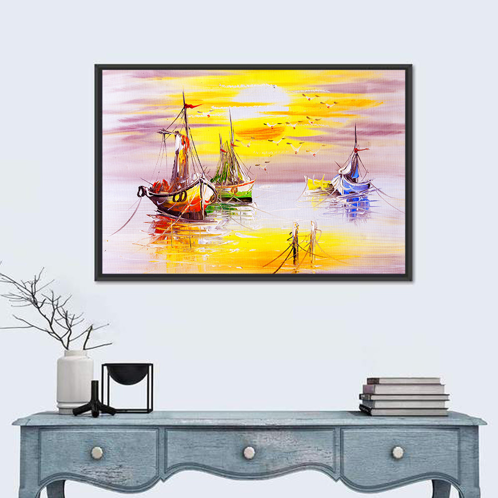 Sailing Boats Sunset I Wall Art