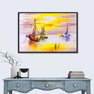 Sailing Boats Sunset I Wall Art