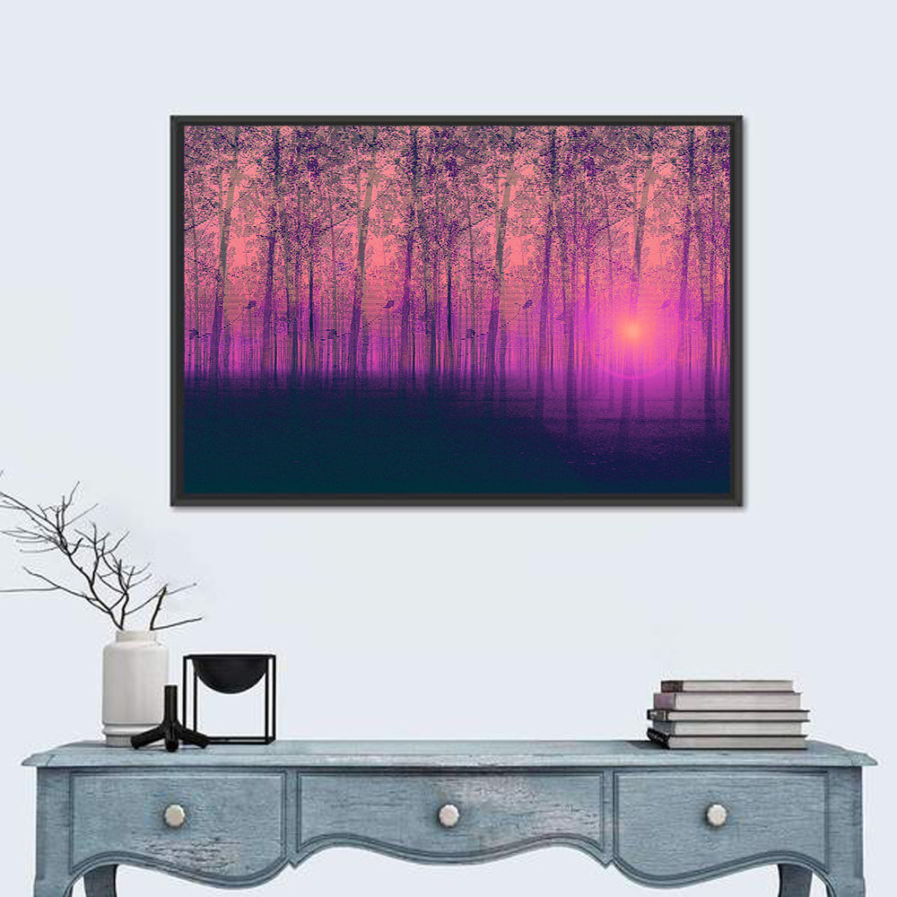 Foggy Poplar Grove Wall Art