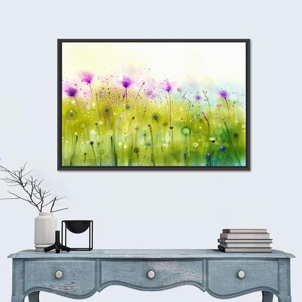 Cosmos Wildflower Meadow Wall Art in a room, landscape