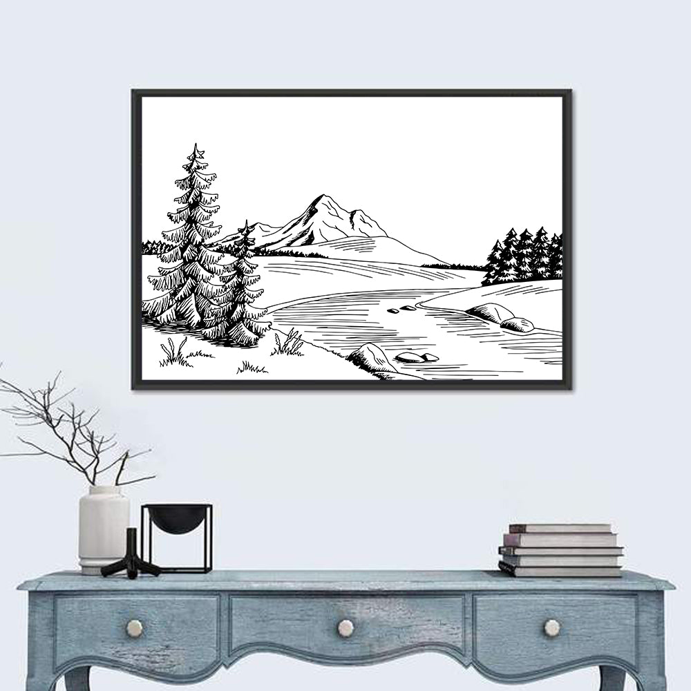 Mountain River Artwork Wall Art