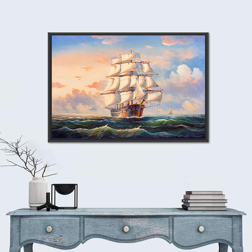 Sailing Boat Oil Painting Wall Art