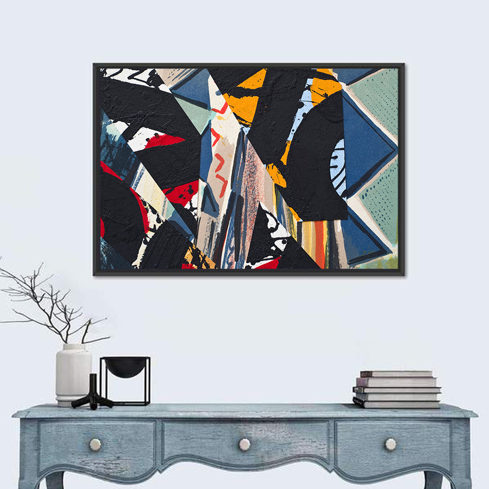 Textured Geometric Paper Collage Wall Art