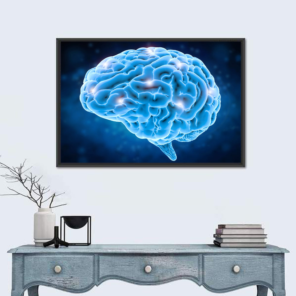 Brain Power Concept Wall Art in a room, landscape