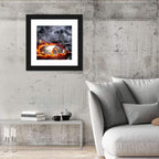 Flaming Sports Car Illustration Wall Art