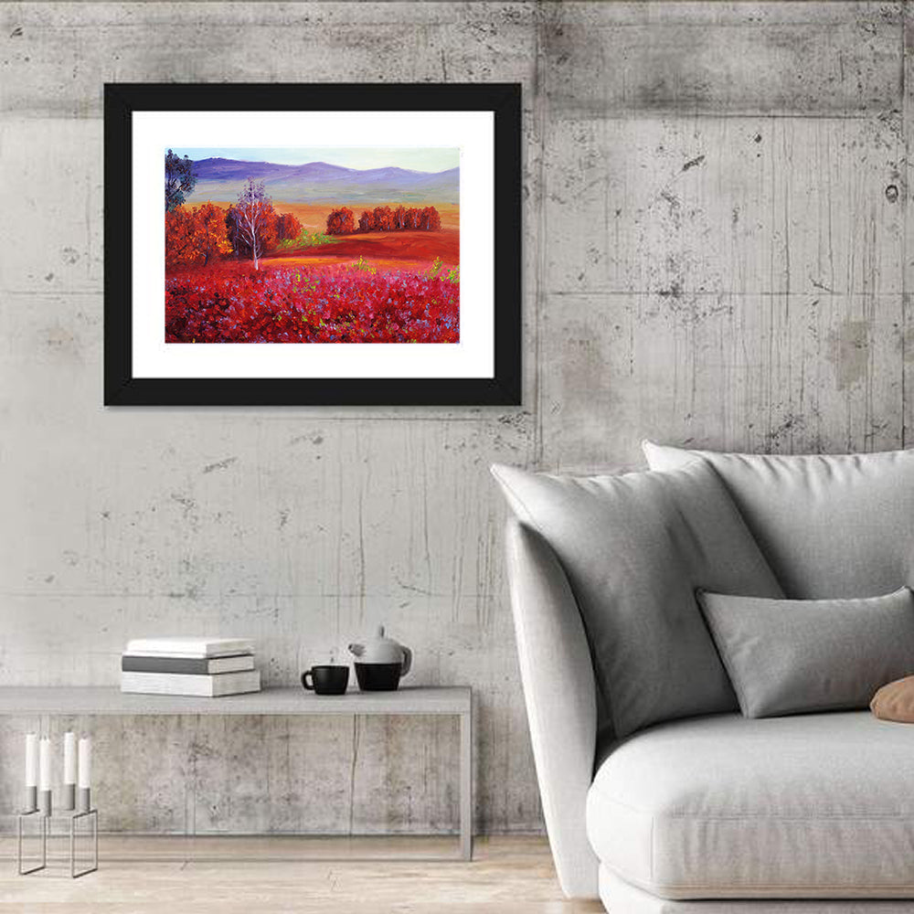 Red Autumn Abstract Wall Art