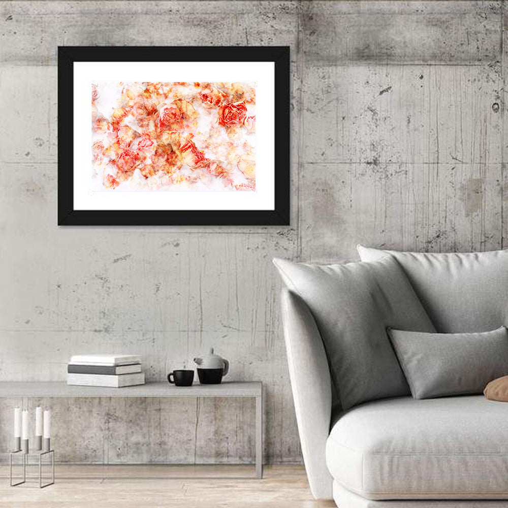Scattered Dried Rose Petals Wall Art in a room, landscape